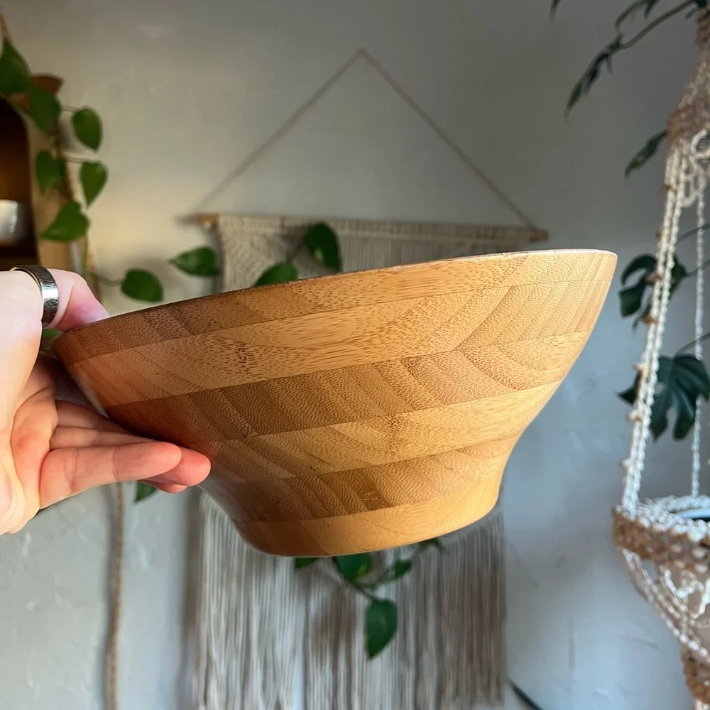 IKEA GRÖNSAKER Serving bowl, Bamboo Wooden Bowl Serving/Mixing Bowl